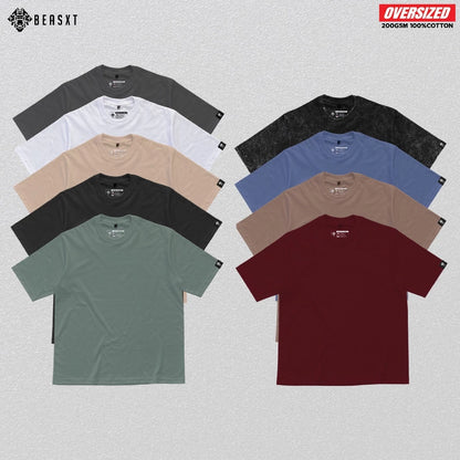 BEAXST - Oversized Plain Tshirt Comfort 100% Cotton (200gsm)